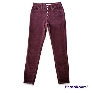 Levis 721 high rise skinny burgundy corduroy pants